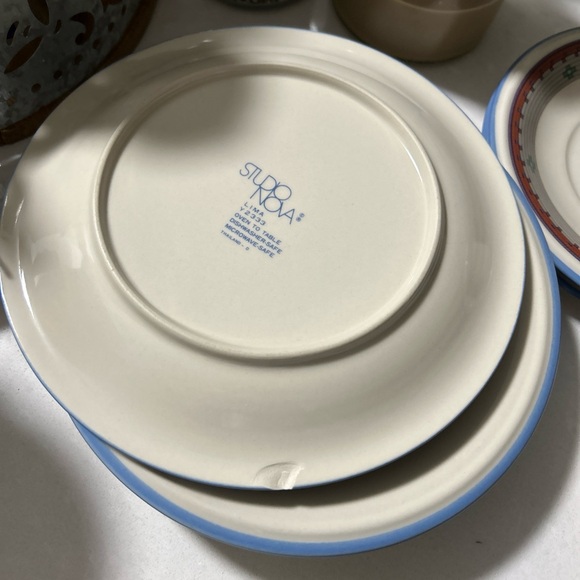 STUDIO NOVA LIMA Vintage Woven Print Hypnotic Plates, Coffee Cups 18 pieces - Picture 16 of 16